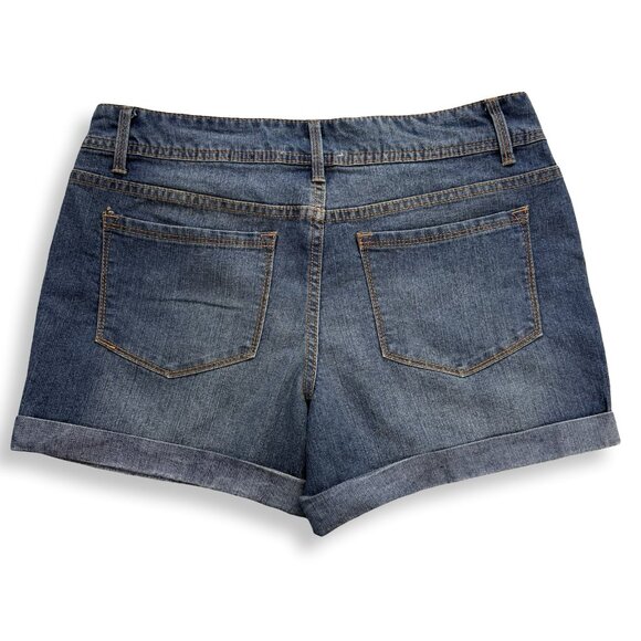 Fire & Gold Denim Shorts Womens 12 Blue Rolled Cuff Casual Stretch Jean Summer‎ - Picture 2 of 6